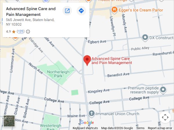 Get Directions to Advanced Spine Care & Pain Management in Staten Island, NY